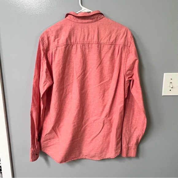 modern amusement shirt mens size large pink blue pocket cotton linen - Picture 5 of 9